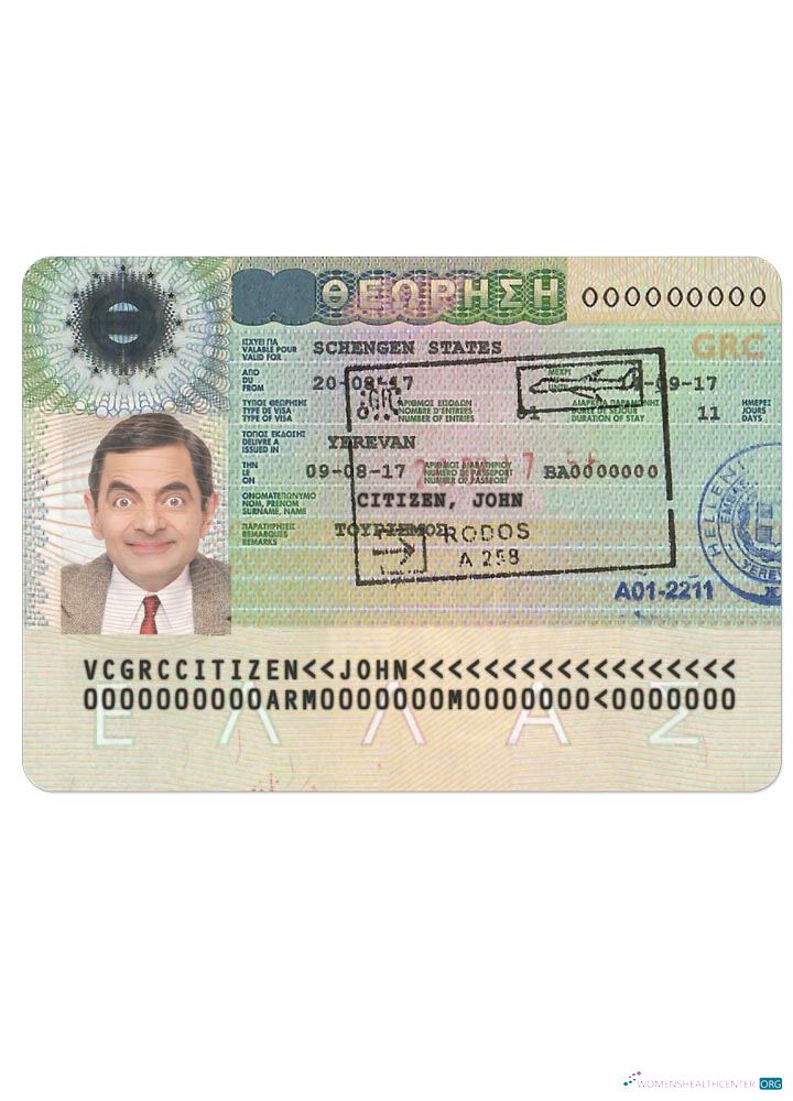 Download GREECE schengen visa version 2 Photoshop template
